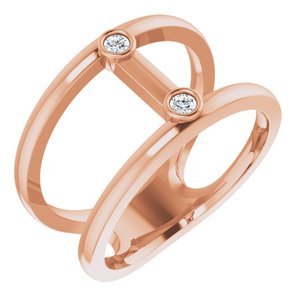 14K Rose Gold .06 CTW Natural Diamond Two-Stone Negative Space Ring