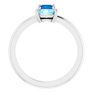 14K White Gold Natural Blue Sapphire & Natural Aquamarine Ring