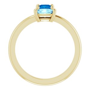 14K Yellow Gold Natural Blue Sapphire & Natural Aquamarine Ring