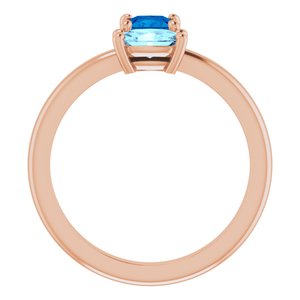 14K Rose Gold Natural Blue Sapphire & Natural Aquamarine Ring