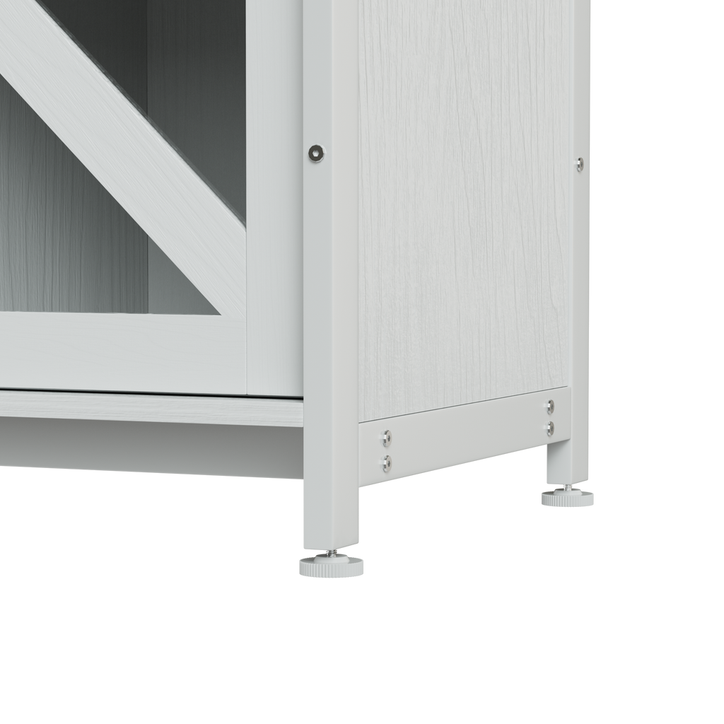 Metal Aquarium Stand with Cabinet for Fish Tank Accessories Storage, 80 Gallon, Turtle/ Reptile Terrariums, White, 58.9'' L x 19.7'' W x 32.6'' H.