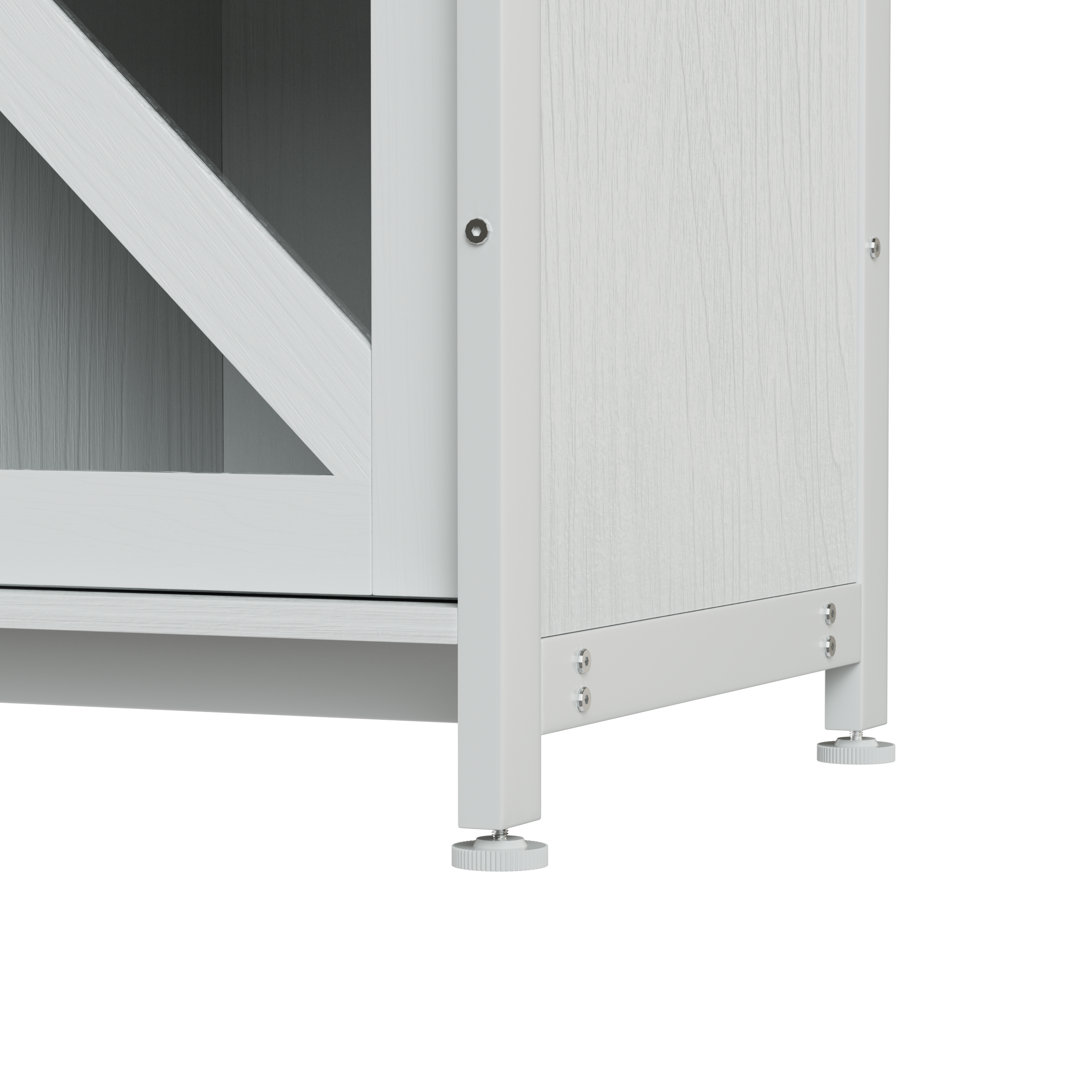 Metal Aquarium Stand with Cabinet for Fish Tank Accessories Storage, 80 Gallon, Turtle/ Reptile Terrariums, White, 58.9'' L x 19.7'' W x 32.6'' H.