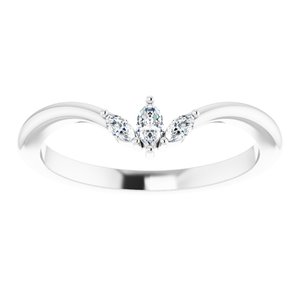 Platinum 1/8 CTW Natural Diamond Three-Stone V Ring