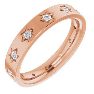 14K Rose 1/5 CTW Natural Diamond Eternity Band Size 4