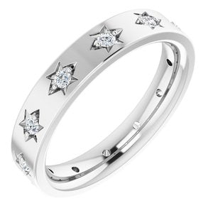 14K White 1/5 CTW Natural Diamond Eternity Band Size 4