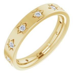 14K Yellow 1/5 CTW Natural Diamond Eternity Band Size 4