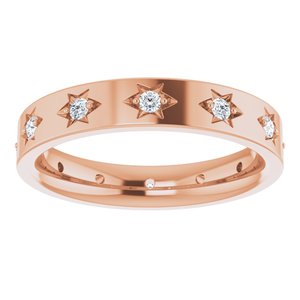 14K Rose 1/5 CTW Natural Diamond Eternity Band Size 4