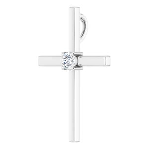 14K White Gold .15 CT Natural Diamond Pendant