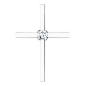 14K White Gold .15 CT Natural Diamond Pendant
