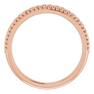 14K Rose Gold .04 CTW Natural Diamond Stackable Beaded Heart Ring