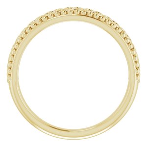 14K Yellow Gold .04 CTW Natural Diamond Stackable Beaded Heart Ring