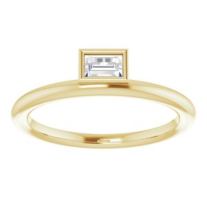 14K Yellow Gold 1/6 CT Natural Diamond Stackable Ring