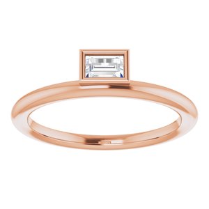 14K Rose Gold 1/6 CT Natural Diamond Stackable Ring