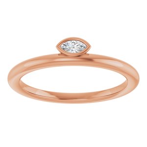 14K Rose Gold .07 CT Natural Diamond Stackable Ring