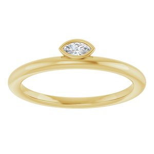 14K Yellow Gold .07 CT Natural Diamond Stackable Ring
