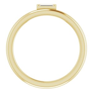 14K Yellow Gold 1/6 CT Natural Diamond Stackable Ring