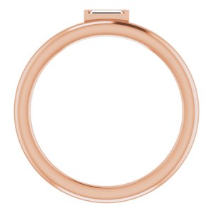 14K Rose Gold 1/6 CT Natural Diamond Stackable Ring