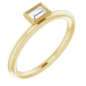 14K Yellow Gold 1/6 CT Natural Diamond Stackable Ring