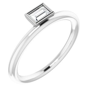14K White Gold 1/6 CT Natural Diamond Stackable Ring
