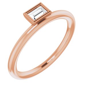 14K Rose Gold 1/6 CT Natural Diamond Stackable Ring