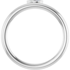 14K White Gold .07 CT Natural Diamond Stackable Ring