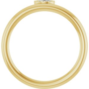 14K Yellow Gold .07 CT Natural Diamond Stackable Ring