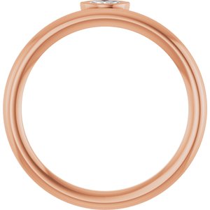 14K Rose Gold .07 CT Natural Diamond Stackable Ring