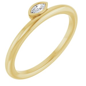 14K Yellow Gold .07 CT Natural Diamond Stackable Ring
