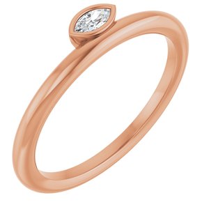 14K Rose Gold .07 CT Natural Diamond Stackable Ring