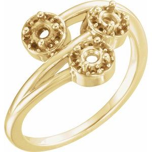14K Yellow Gold 3/8 CTW Natural Diamond Three-Stone Ring