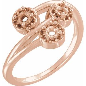 14K Rose Gold 3/8 CTW Natural Diamond Three-Stone Ring