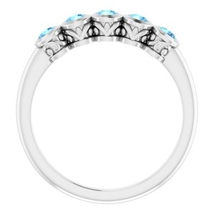 Sterling Silver Imitation Aquamarine Ring