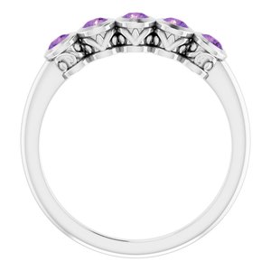 Sterling Silver Imitation Amethyst Ring