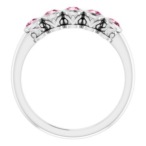 Sterling Silver Imitation Pink Tourmaline Ring