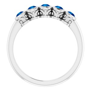 Sterling Silver Imitation Blue Sapphire Ring