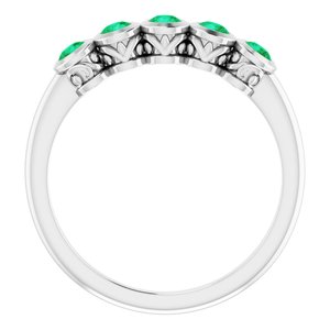 Sterling Silver Imitation Emerald Ring
