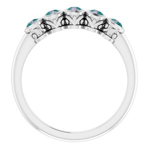 Platinum Natural Alexandrite Ring