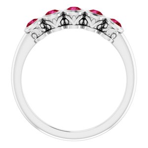 Sterling Silver Imitation Ruby Ring