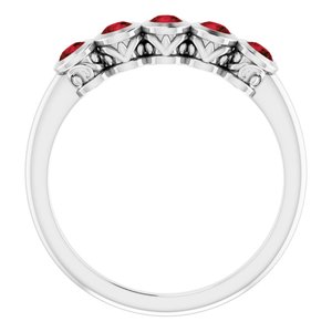 Sterling Silver Imitation Mozambique Garnet Ring