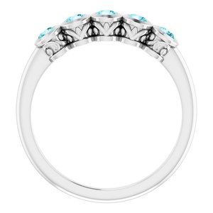 Sterling Silver Imitation Blue Zircon Ring