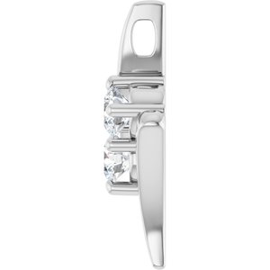14K White Gold 1/2 CTW Natural Diamond Two-Stone Pendant