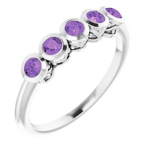 Sterling Silver Imitation Amethyst Ring