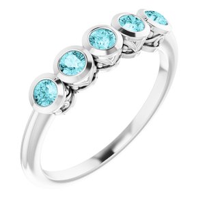 Sterling Silver Imitation Blue Zircon Ring
