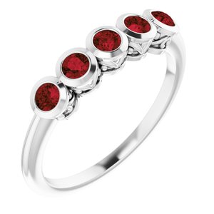 Sterling Silver Imitation Mozambique Garnet Ring