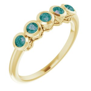 14K Yellow Gold Natural Alexandrite Ring