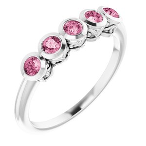 Sterling Silver Imitation Pink Tourmaline Ring