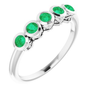 Sterling Silver Imitation Emerald Ring