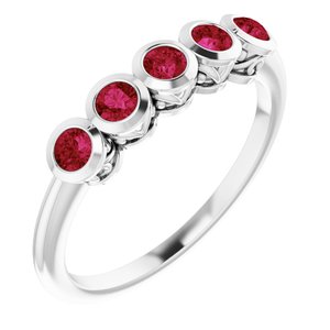 Sterling Silver Imitation Ruby Ring