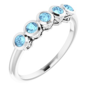 Sterling Silver Imitation Aquamarine Ring