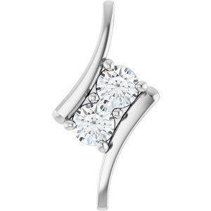 14K White Gold 1/2 CTW Lab-Grown Diamond Two-Stone Pendant